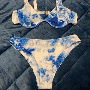 Blue Tie Dye Underwire Bikini
